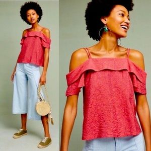 ANTHROPOLOGIE MAEVE Mandalay Open Shoulder Blouse